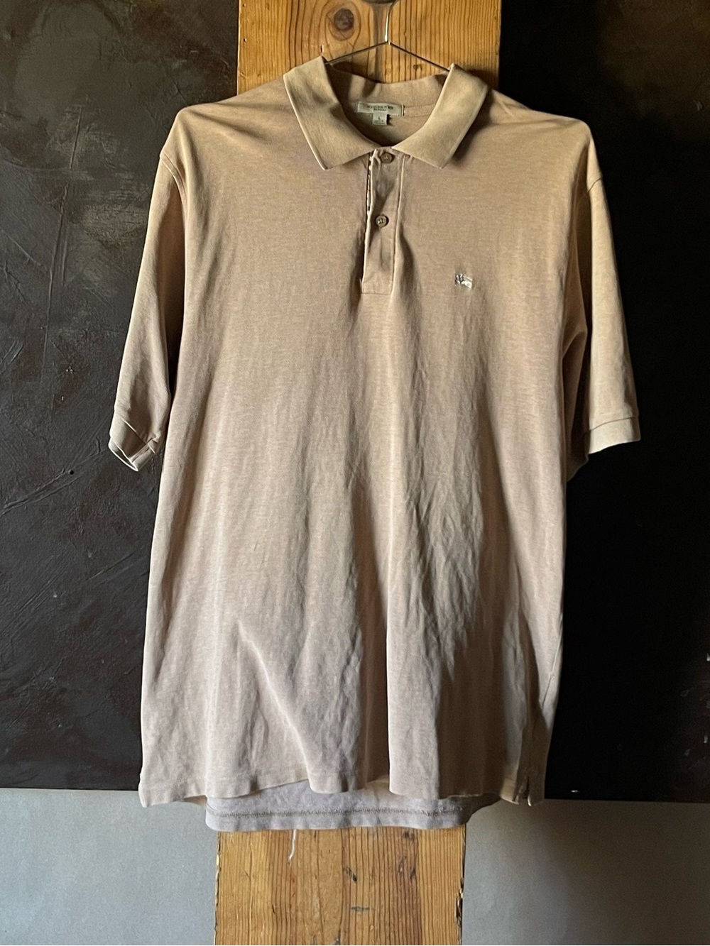 Burberry Beige Short-Sleeve Polo Shirt with Logo